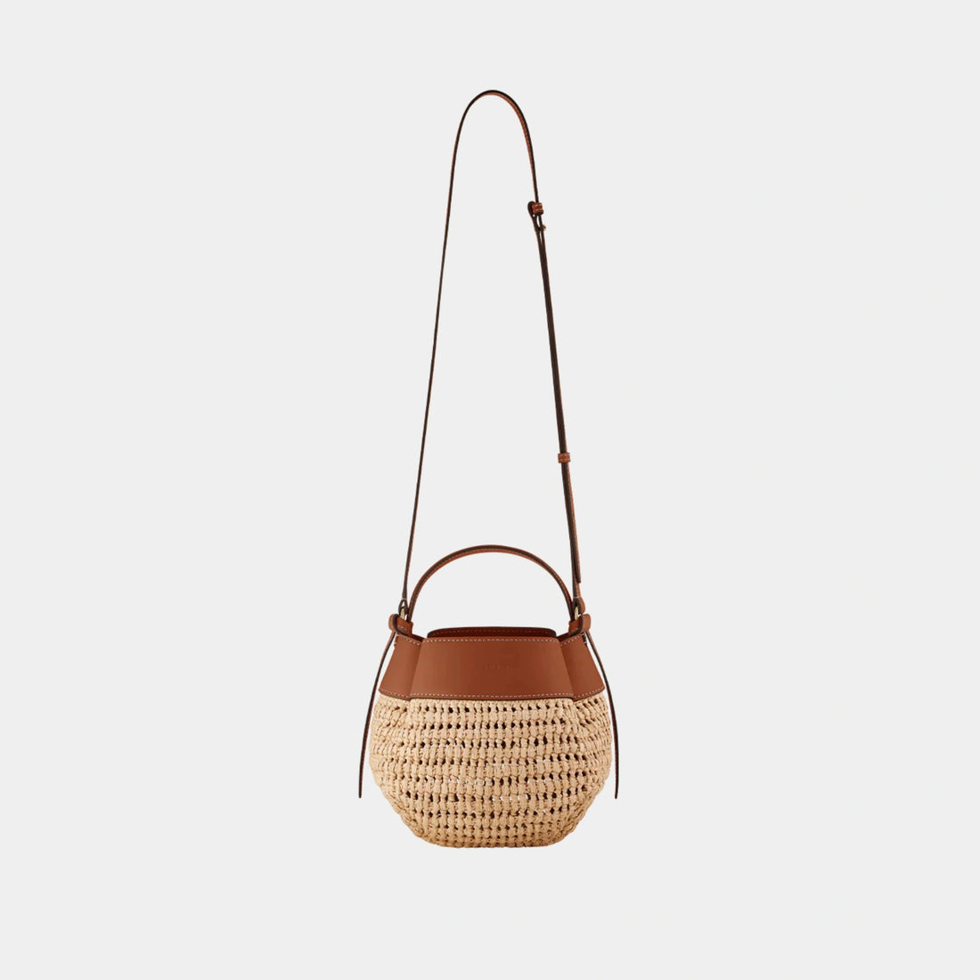 Polene Tsubi Bag in Raffia & Smooth Leather
