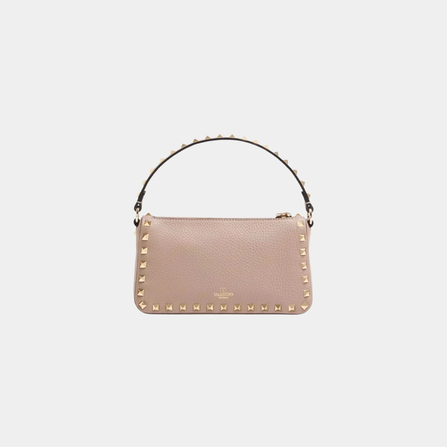 Valentino Garavani Rockstud Small Crossbody Bag in Grainy Calfskin, Poudre, Back