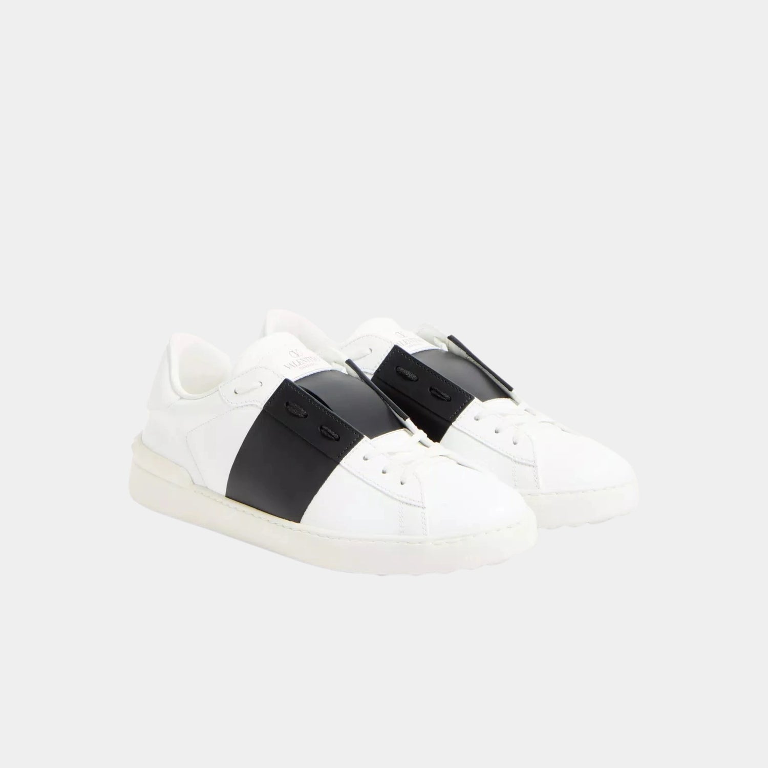 Valentino Open Sneaker in Calfskin, White, Front