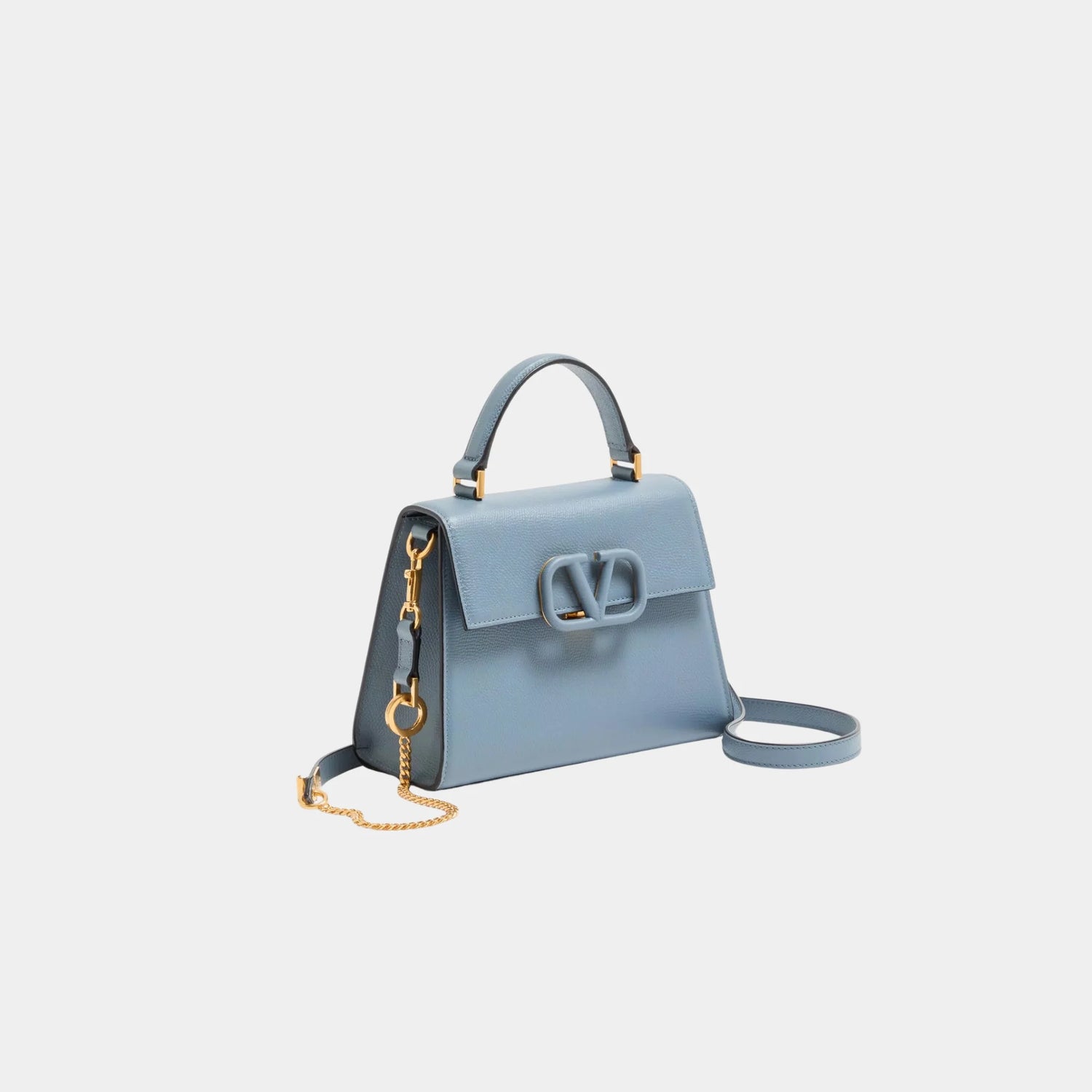 Valentino Small Vsling Grainy Calfskin Handbag, Stone, Side