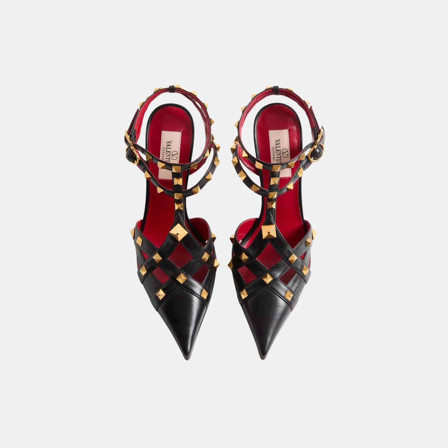 Valentino Studdy Kidskin Pumps, 100mm, Black, Top