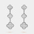 Van Cleef & Arpels Magic Alhambra Earrings 3 Motifs White Gold Diamond,Front