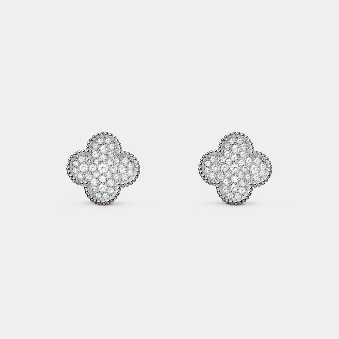 Van Cleef &amp; Arpels Magic Alhambra Earrings White Gold Diamond, Front