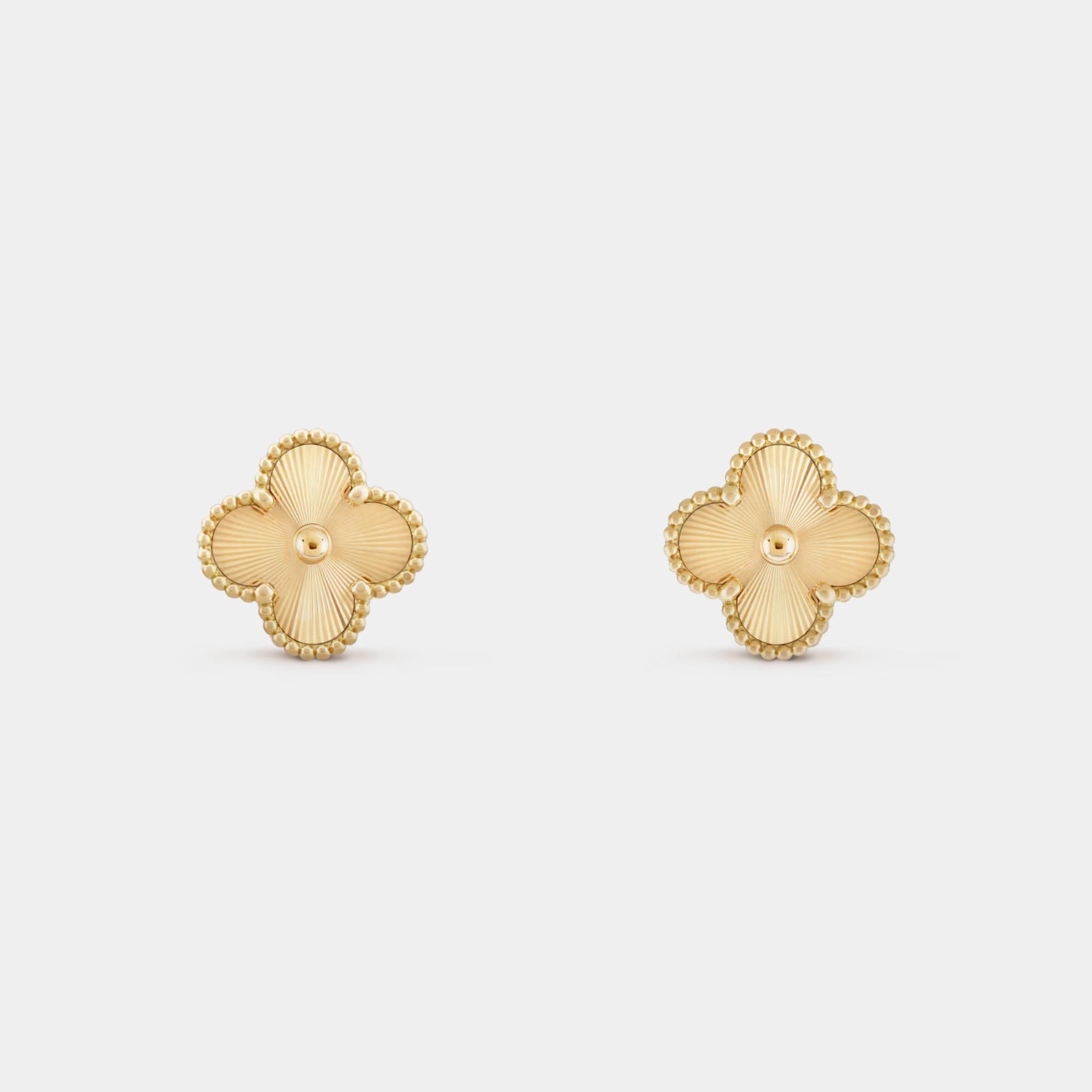 Van Cleef &amp; Arpels Vintage Alhambra Earrings Yellow Gold, Front