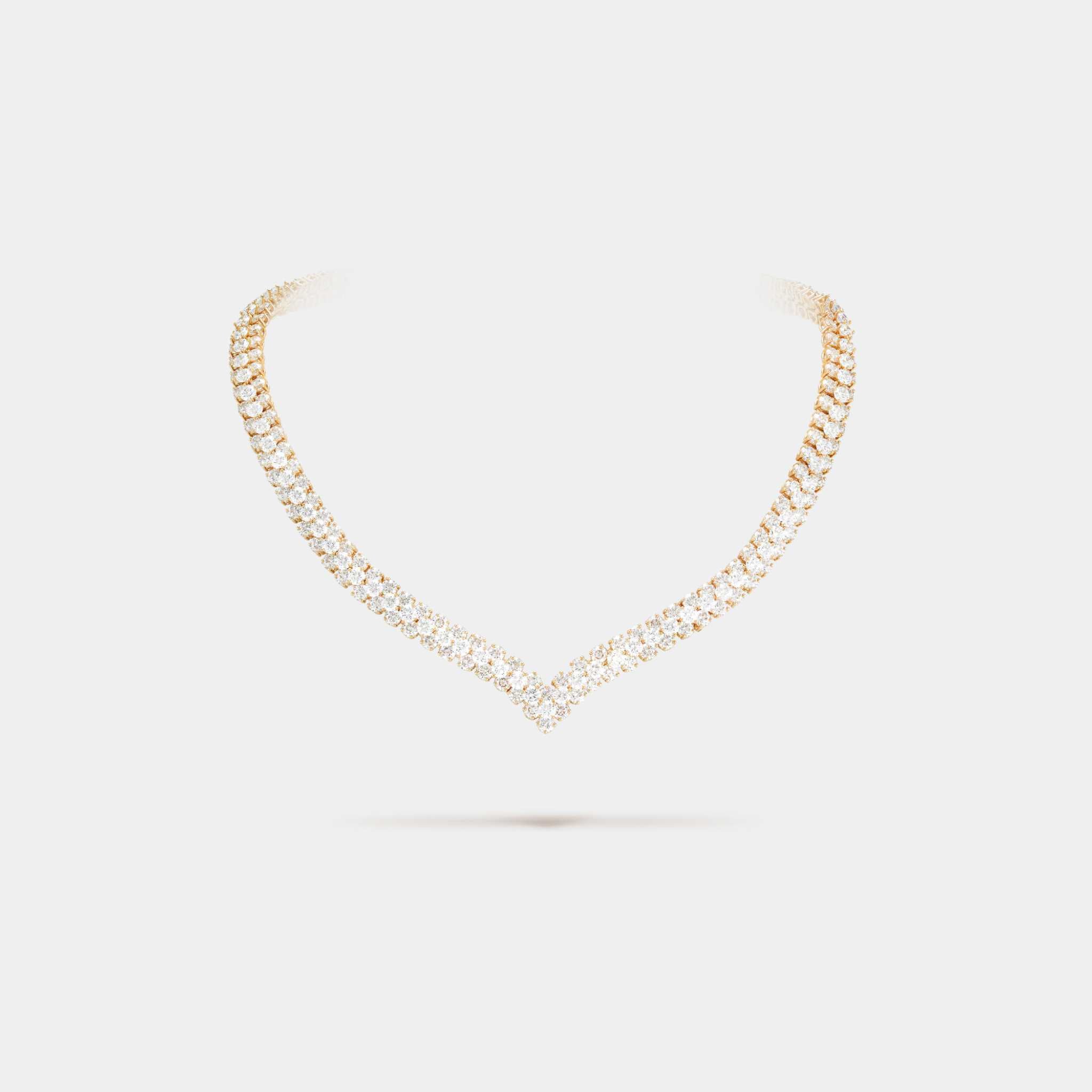 Van Cleef &amp; Arpels À Cheval Transformable Necklace Yellow Gold Diamond, Joined, necklace ,Front