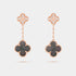 Van Cleef & Arpels Magic Alhambra Earrings 2 Motif Gold Diamond Pearl, Front