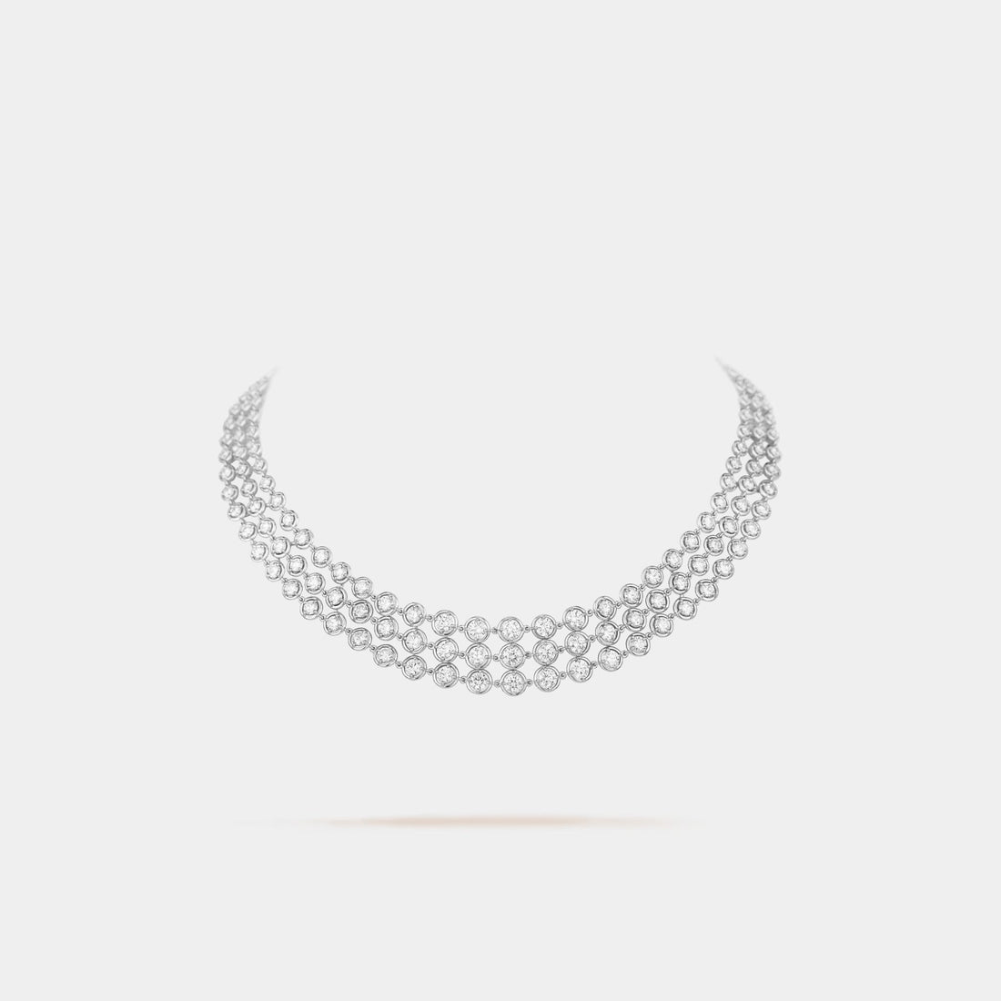 Van Cleef & Arpels Palmyre Necklace White Gold Diamond, Front