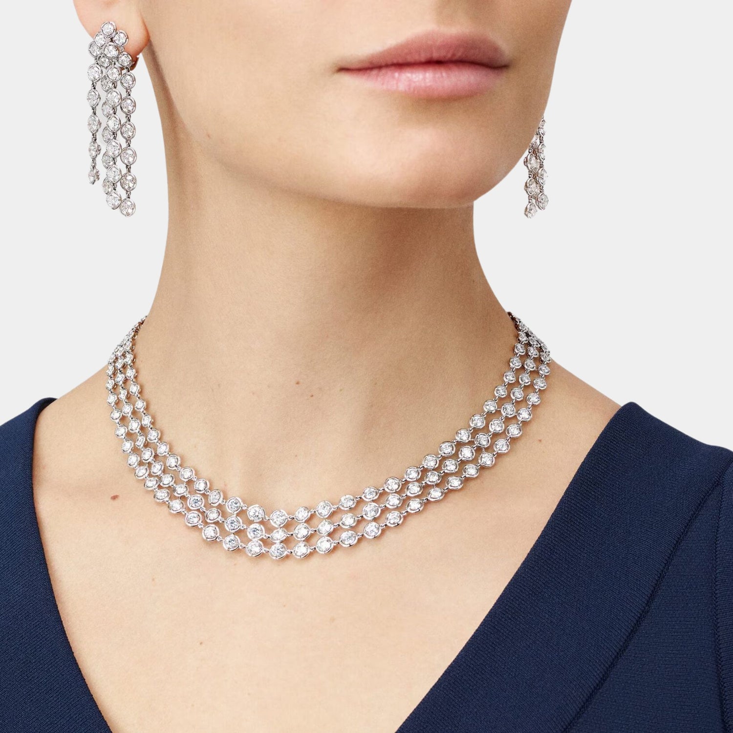 Van Cleef &amp; Arpels Palmyre Necklace White Gold Diamond, Model