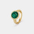 Van Cleef & Arpels Perlée Couleurs Ring Yellow Gold Malachite, Front