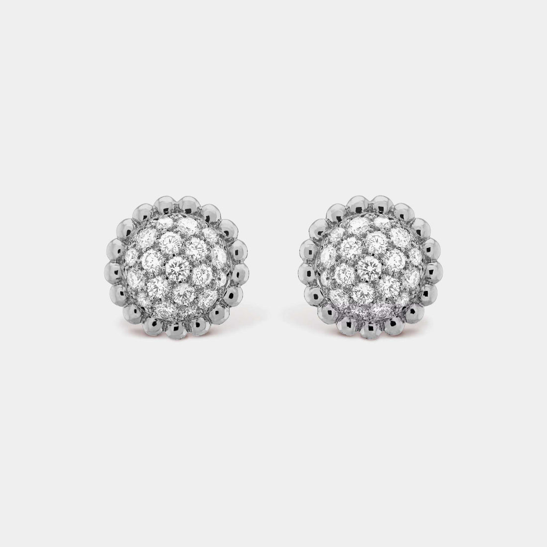 Van Cleef & Arpels Perlée Diamonds Earrings White Gold Diamond, Front