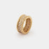 Van Cleef & Arpels Perlée Diamonds Ring 3 Rows Yellow Gold Diamond, Front