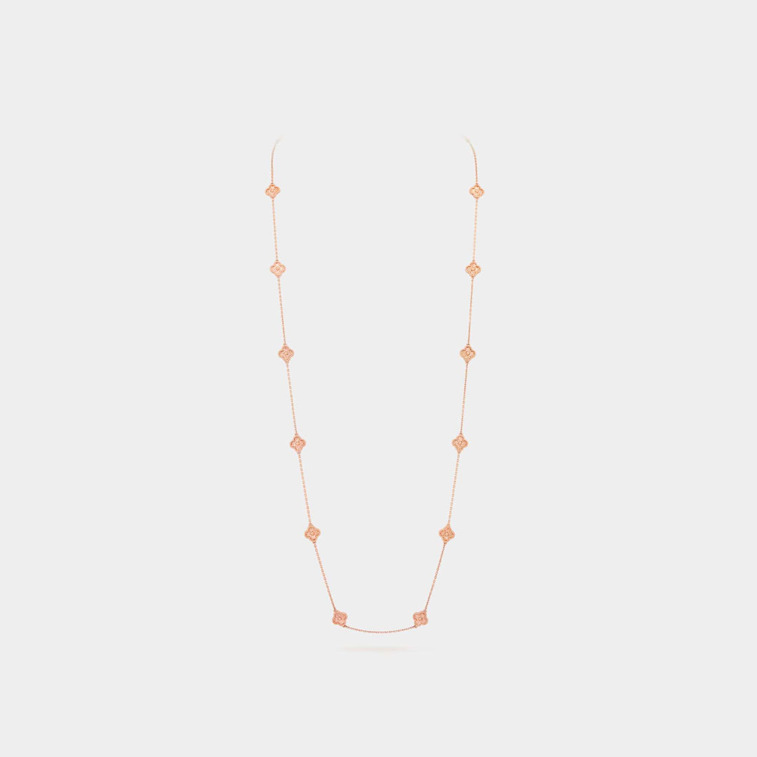 Van Cleef & Arpels Sweet Alhambra Long Necklace 16 Motifs Rose Gold, Front