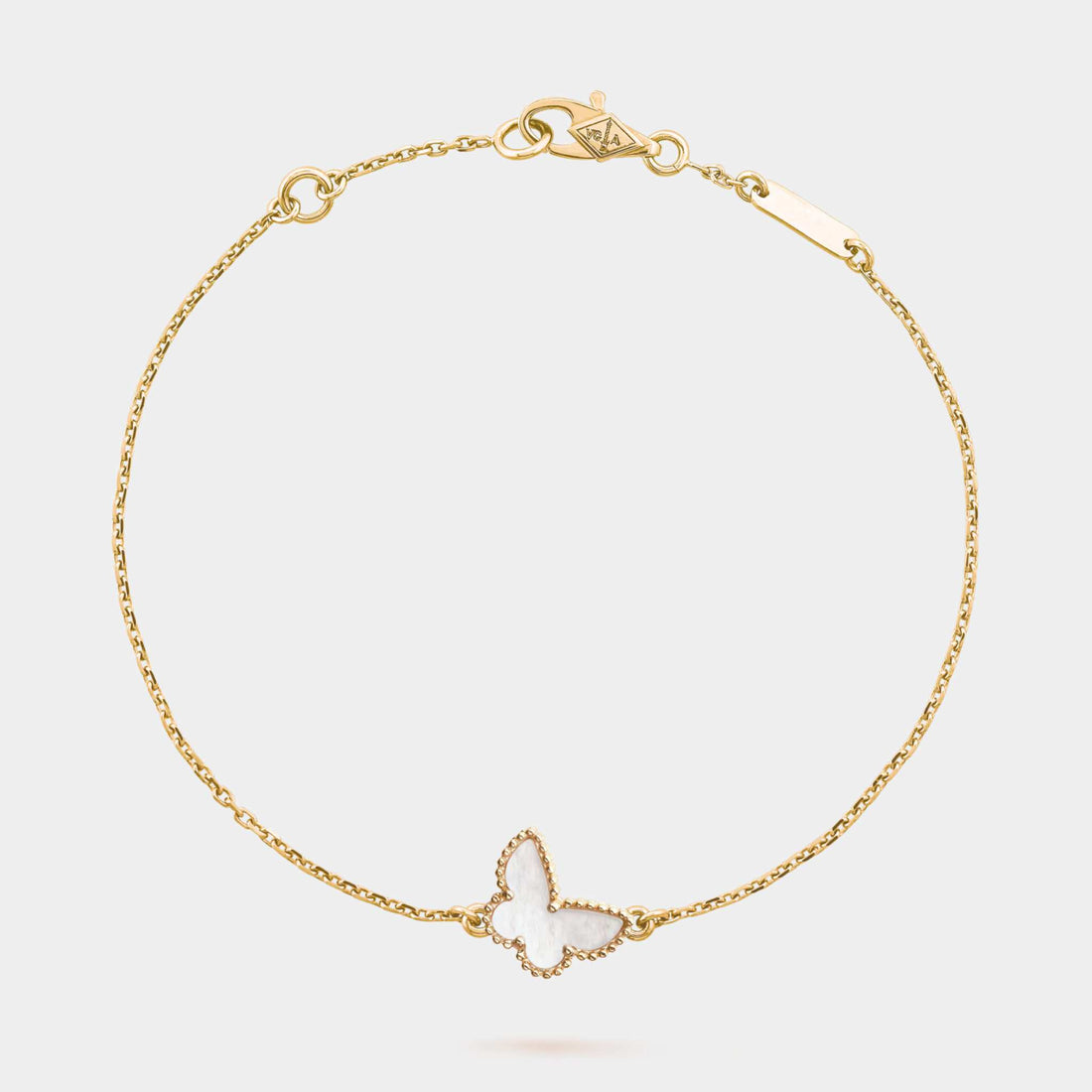 Van Cleef & Arpels Sweet Butterflies Bracelet Yellow Gold With Pearl, Front