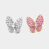 Van Cleef & Arpels Two Butterfly Earrings White Gold Diamond Sapphire, Front