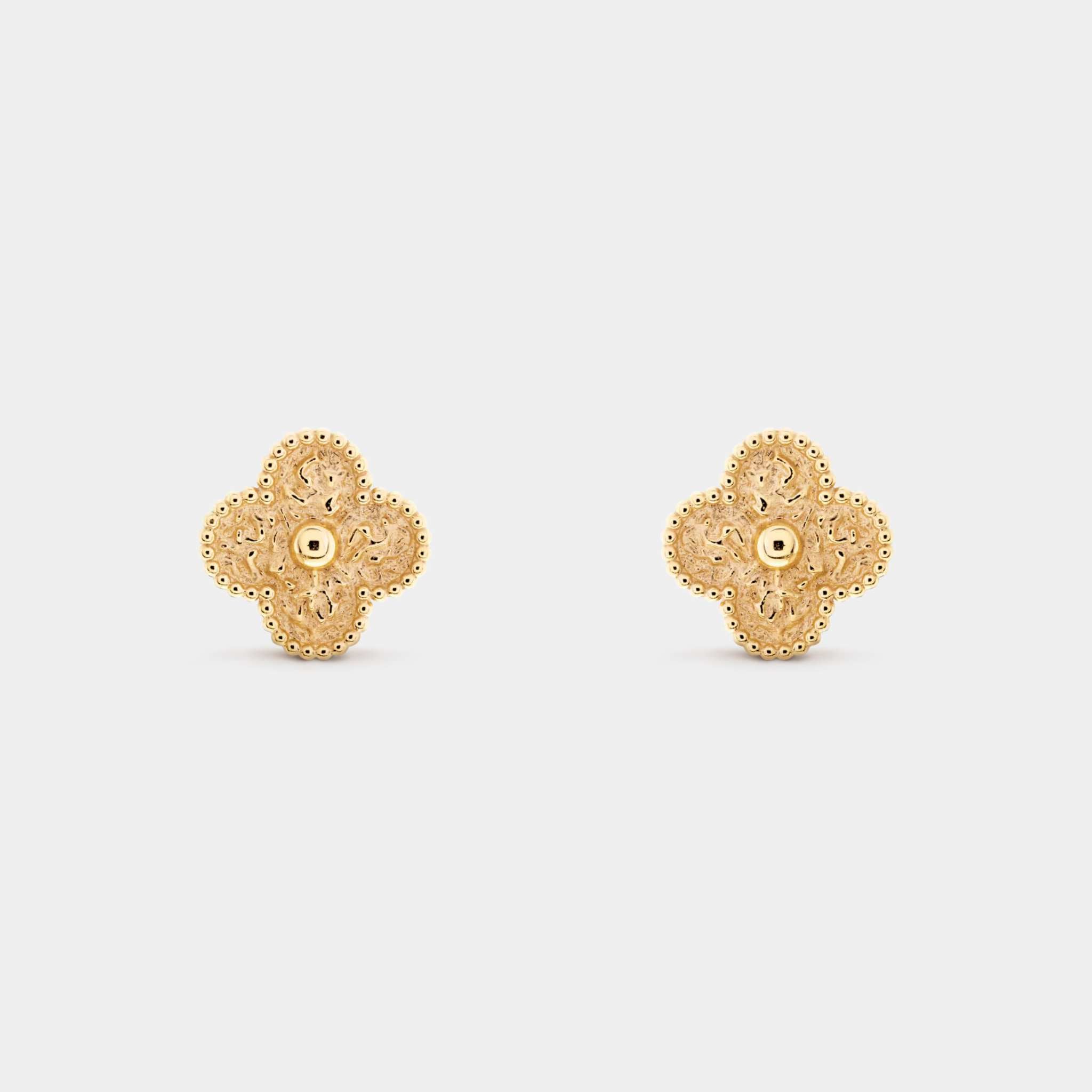 Van Cleef &amp; Arpels Vintage Alhambra Earrings Yellow Gold, Front