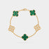 Van Cleef & Arpels Alhambra Gold Motifs Bracelet Diamond Malachite , Linked View