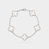 Van Cleef & Arpels Vintage Alhambra White Gold Bracelet Mother Of Pearl, Linked