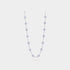 Vintage Alhambra Long Necklace 20 Motifs White Gold Chalcedony, Front