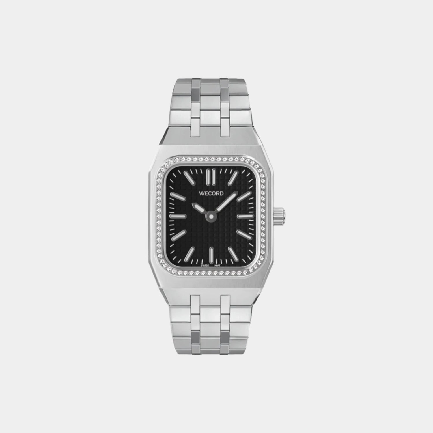Wecord Duke Watch Small Model with Diamonds, Black