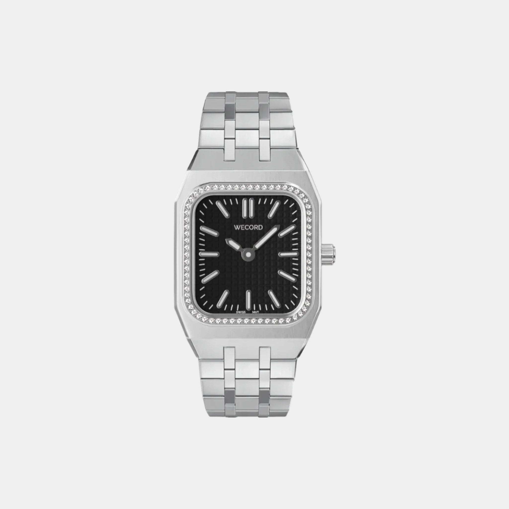 Wecord Duke Watch Small Model with Diamonds, Black