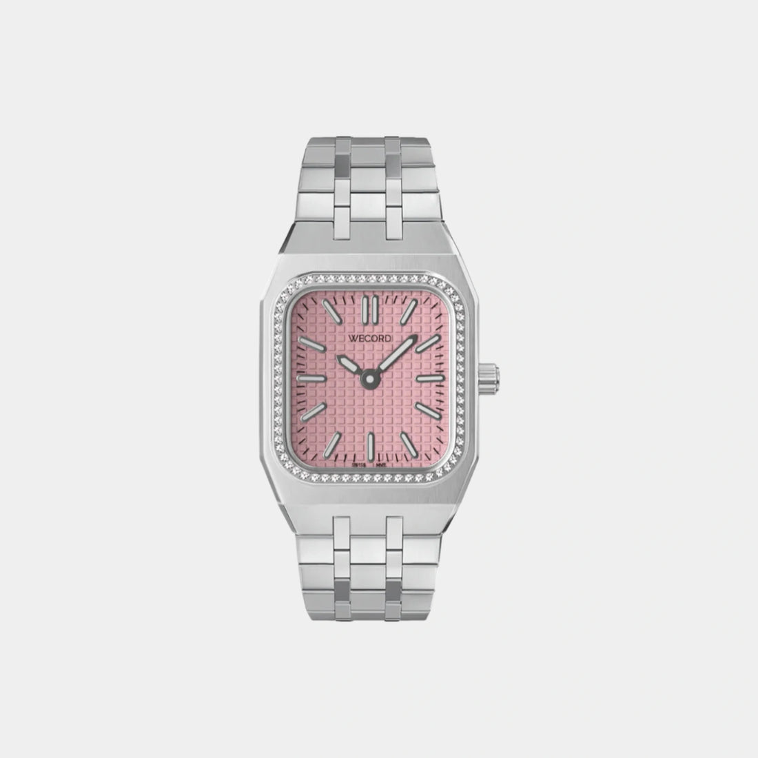 Wecord Duke Watch Small Model with Diamonds, Pink