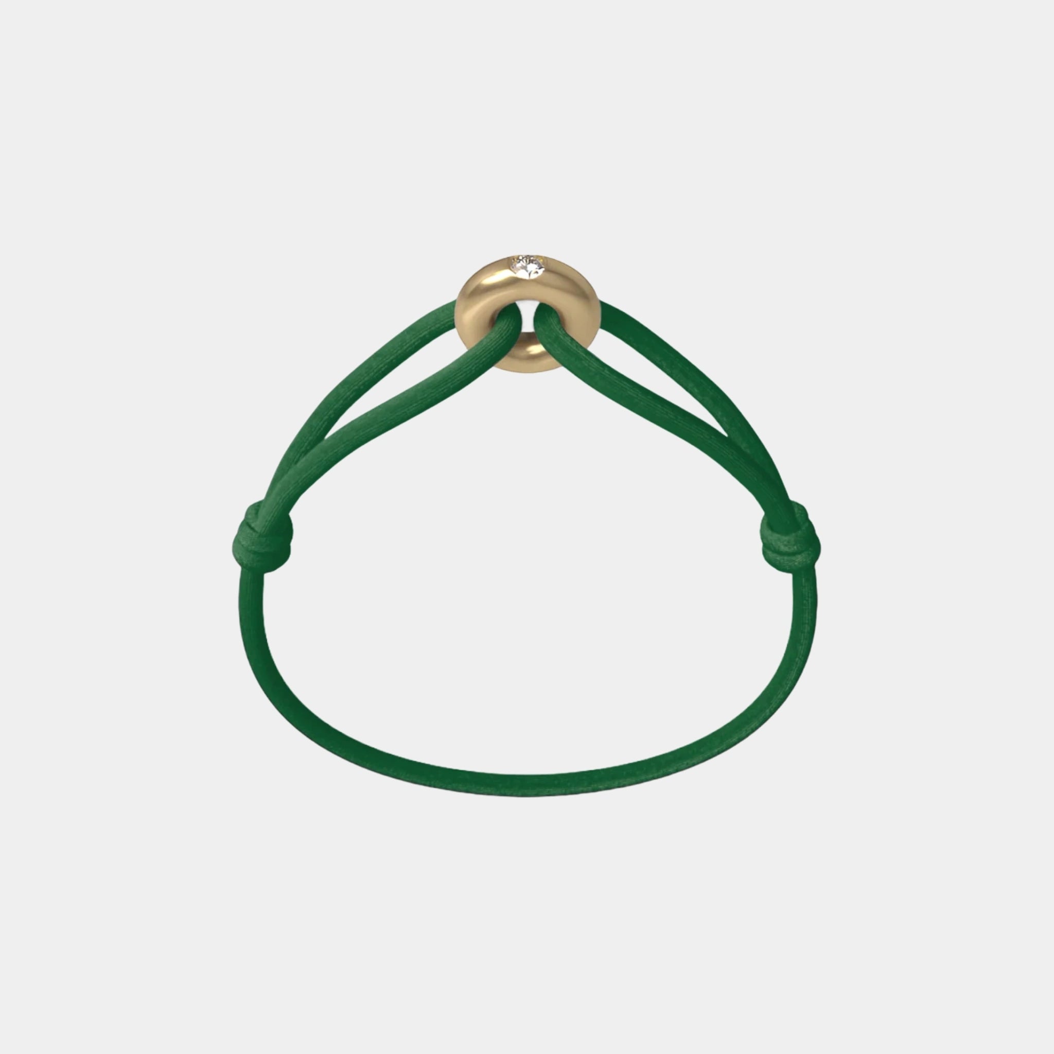 Wecord Golden Soho Diamond Cord Bracelet, Green