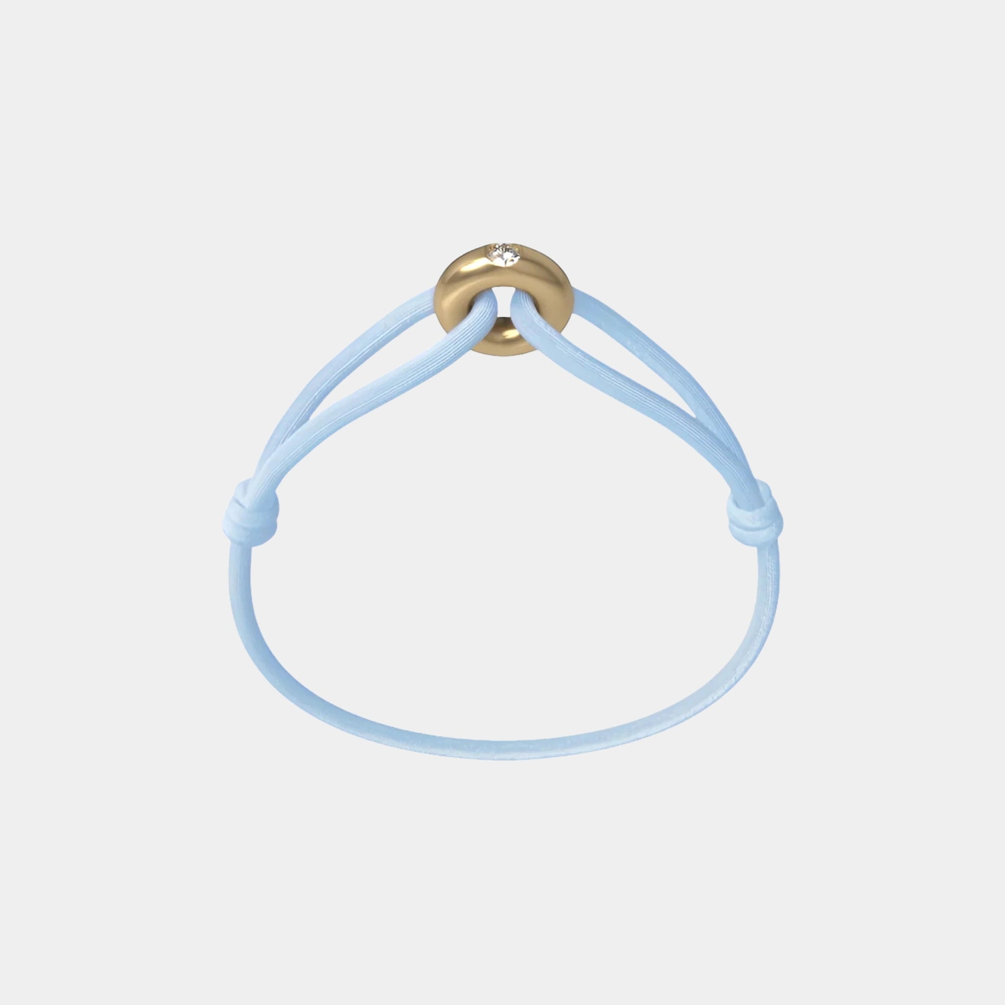 Wecord Golden Soho Diamond Cord Bracelet, Light Blue