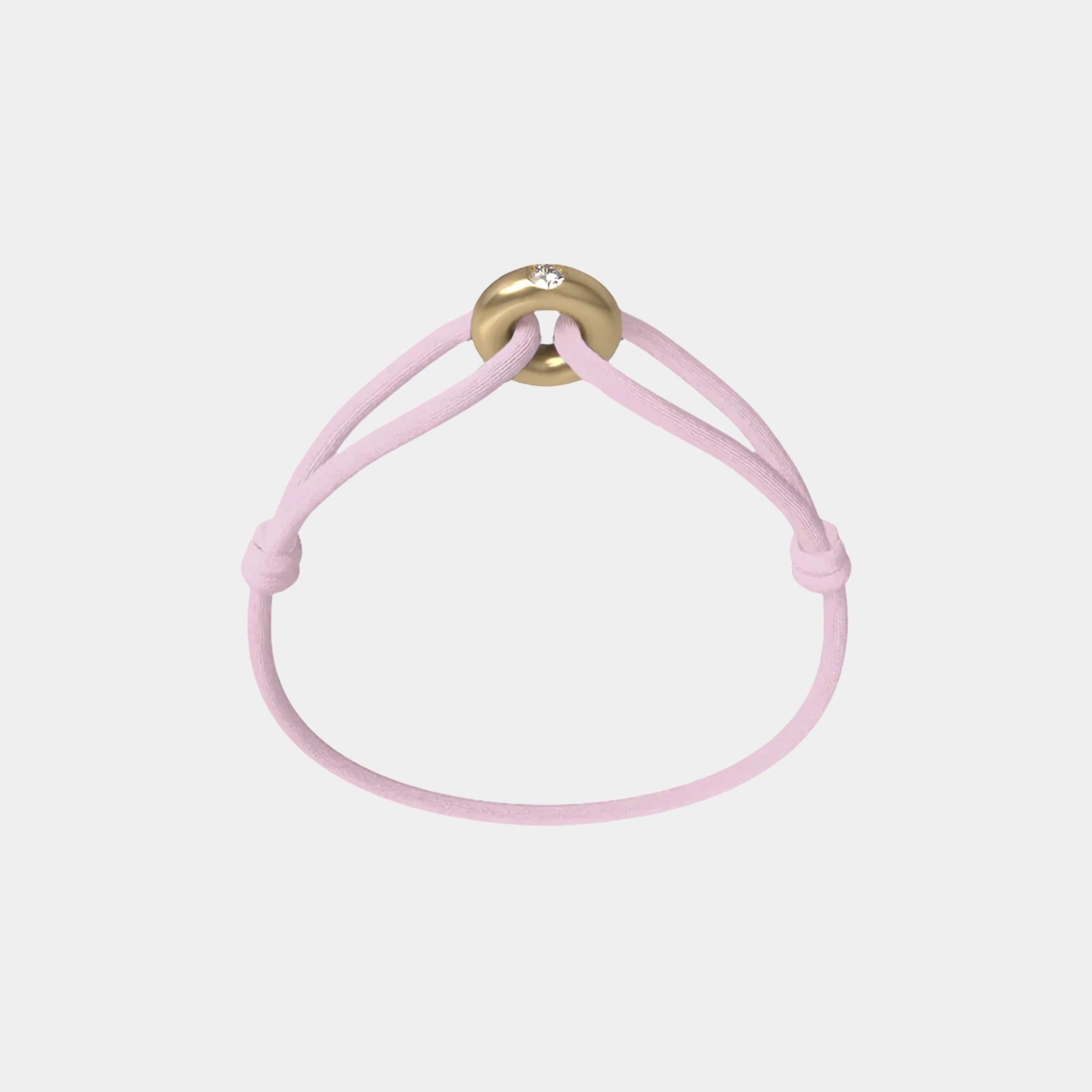 Wecord Golden Soho Diamond Cord Bracelet, Light Pink