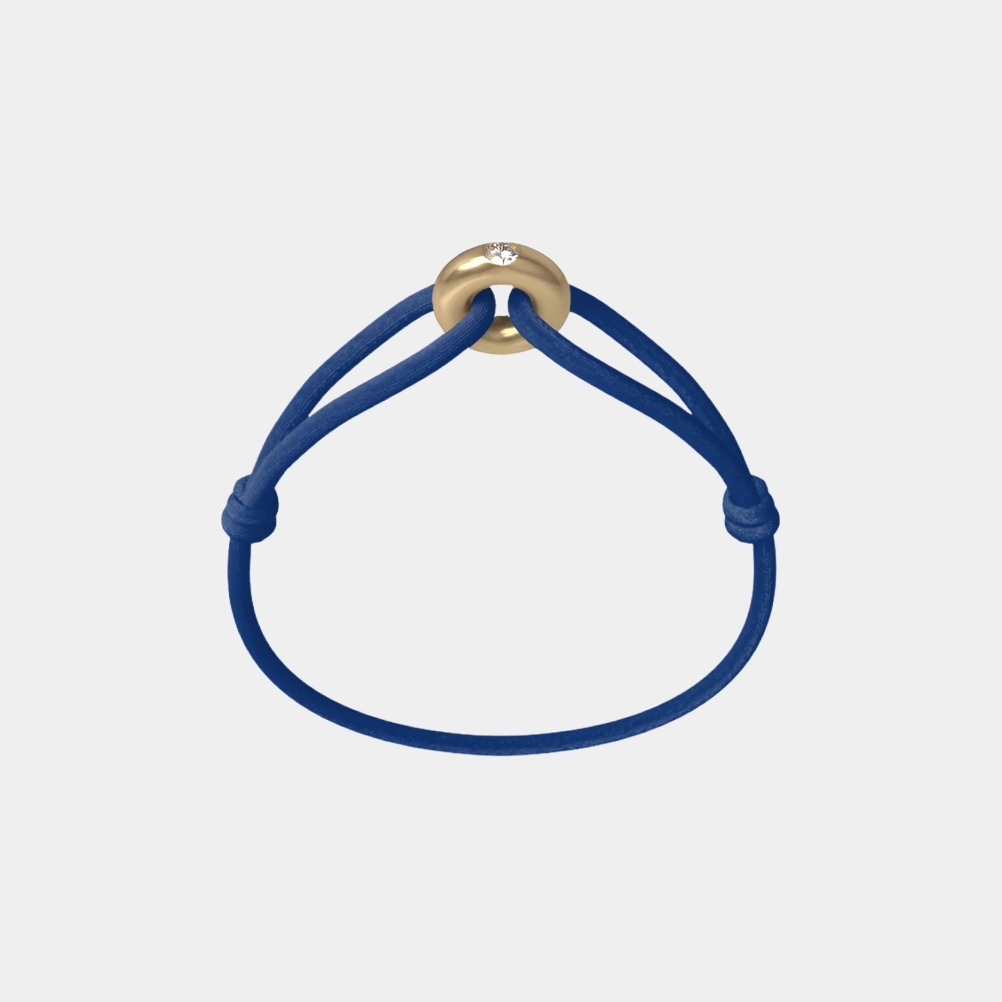Wecord Golden Soho Diamond Cord Bracelet, Navy Blue