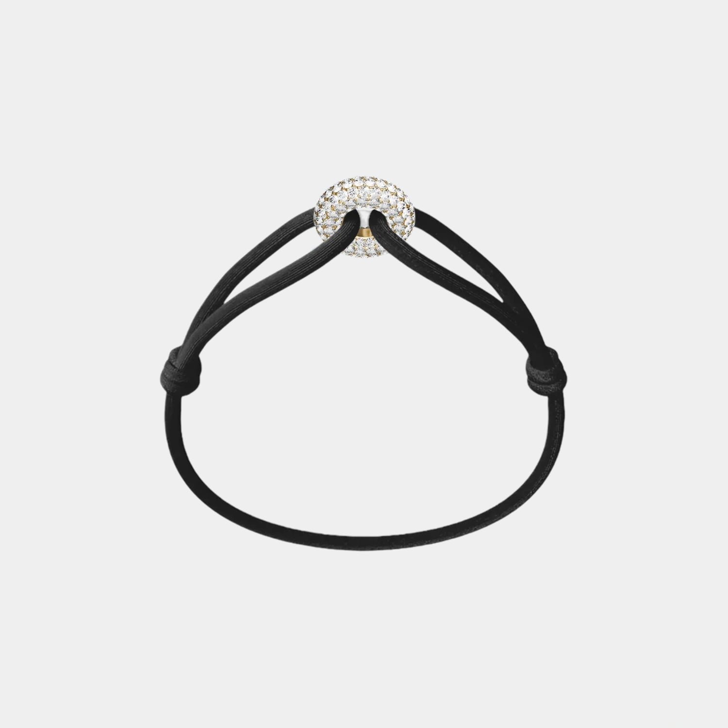 Wecord Golden Soho Pave Cord Bracelet, Black