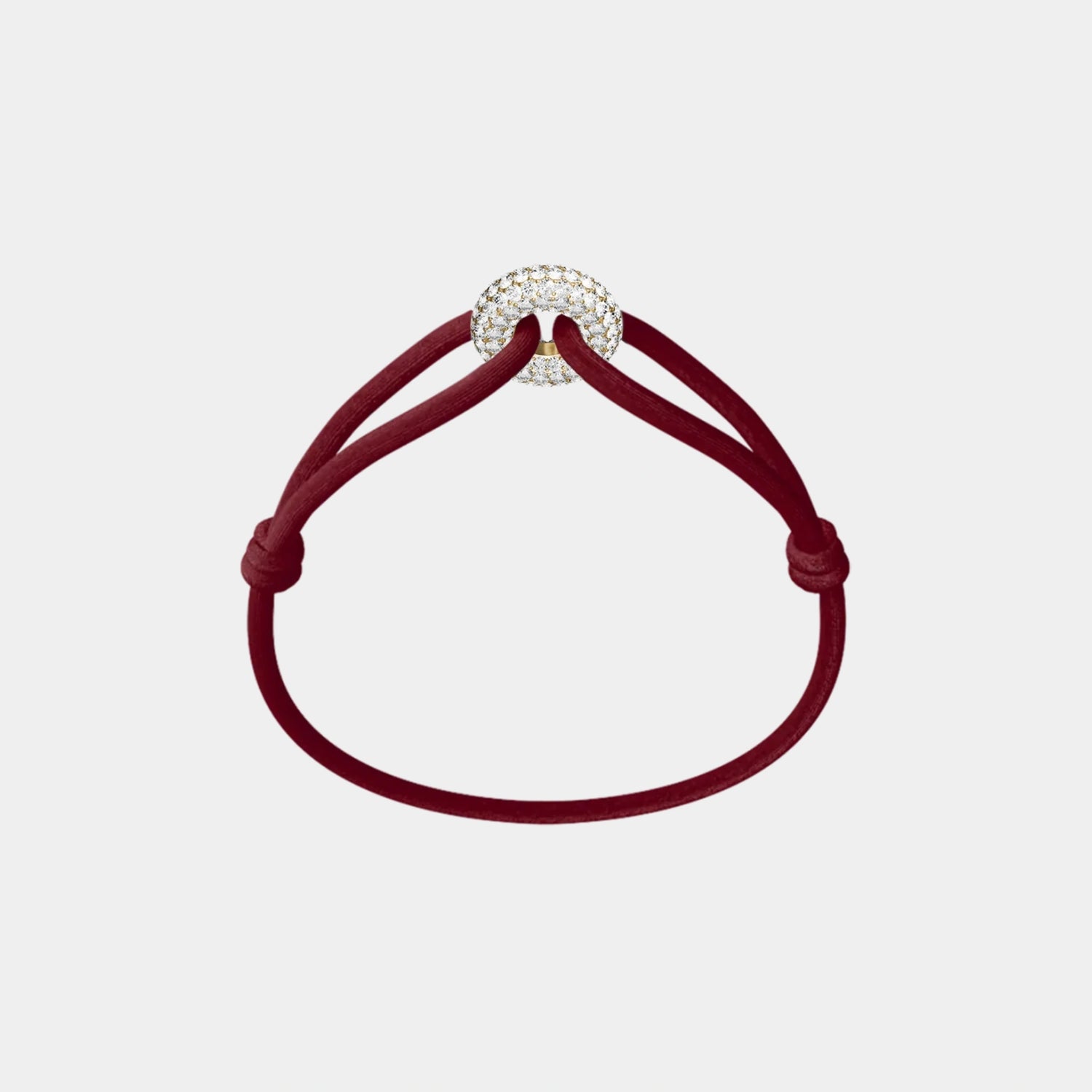 Wecord Golden Soho Pave Cord Bracelet, Burgundy