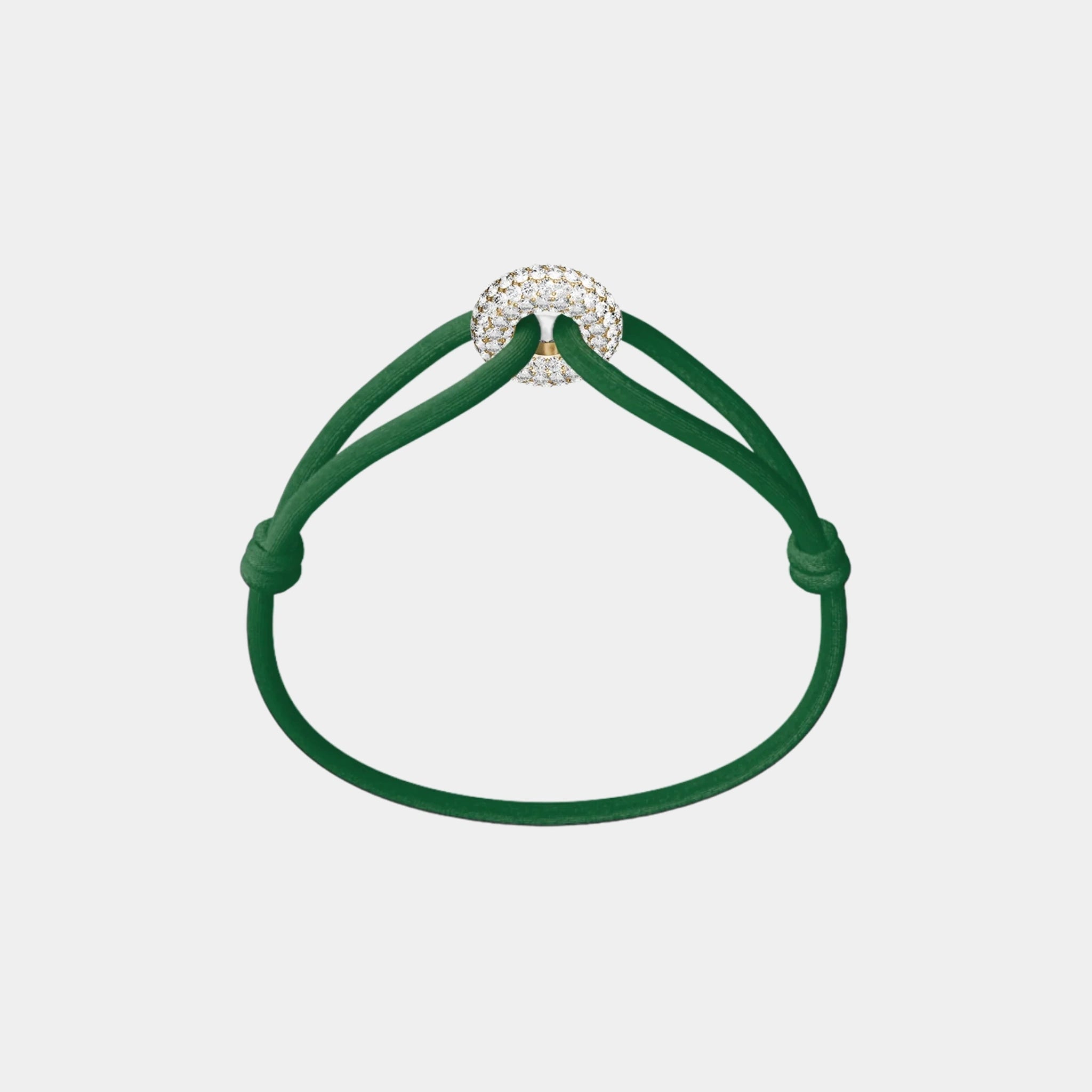 Wecord Golden Soho Pave Cord Bracelet, Green