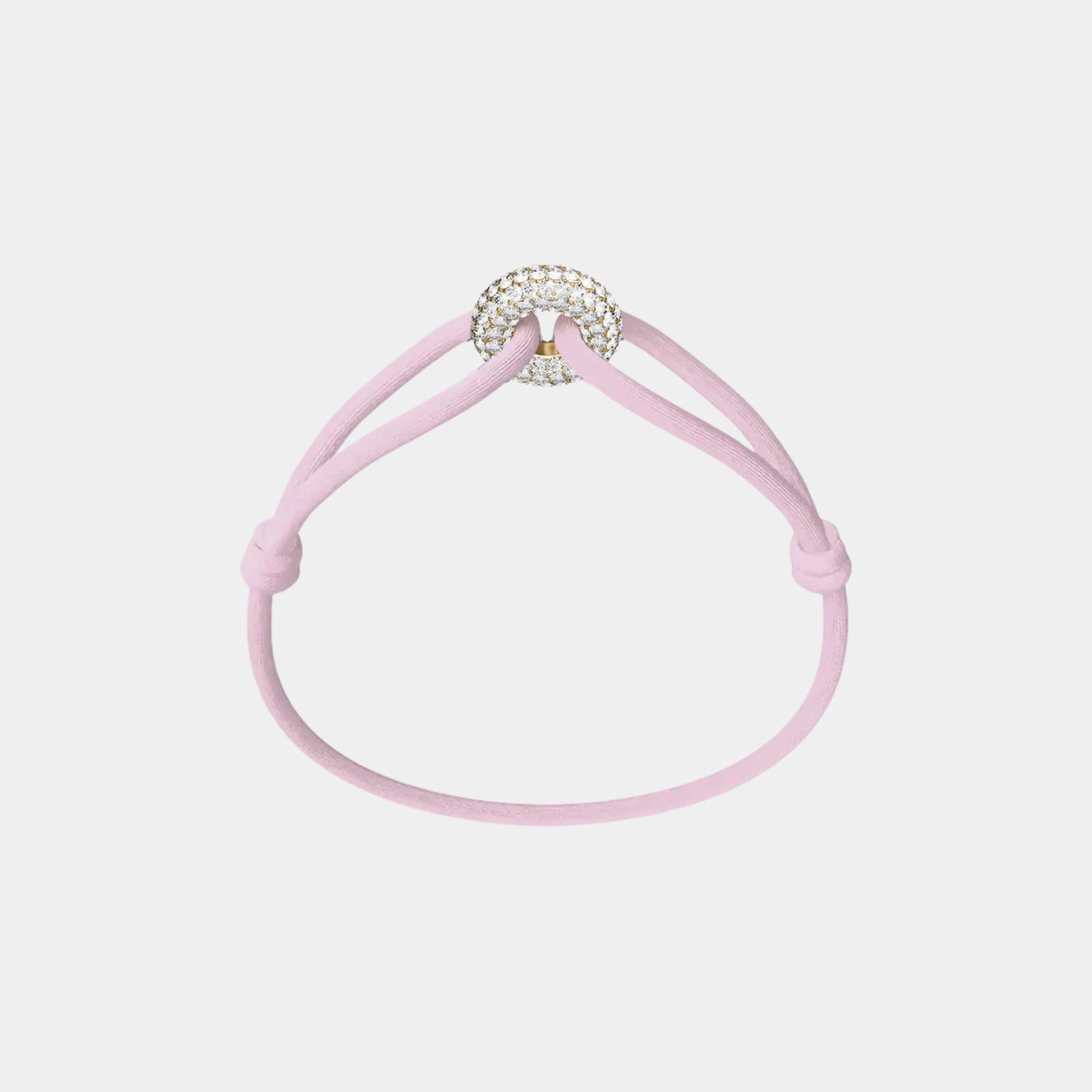 Wecord Golden Soho Pave Cord Bracelet, Light Pink