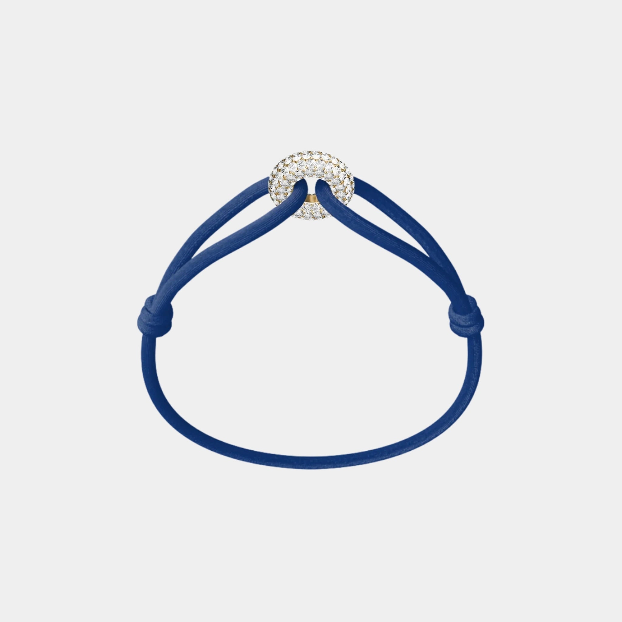 Wecord Golden Soho Pave Cord Bracelet, Navy Blue