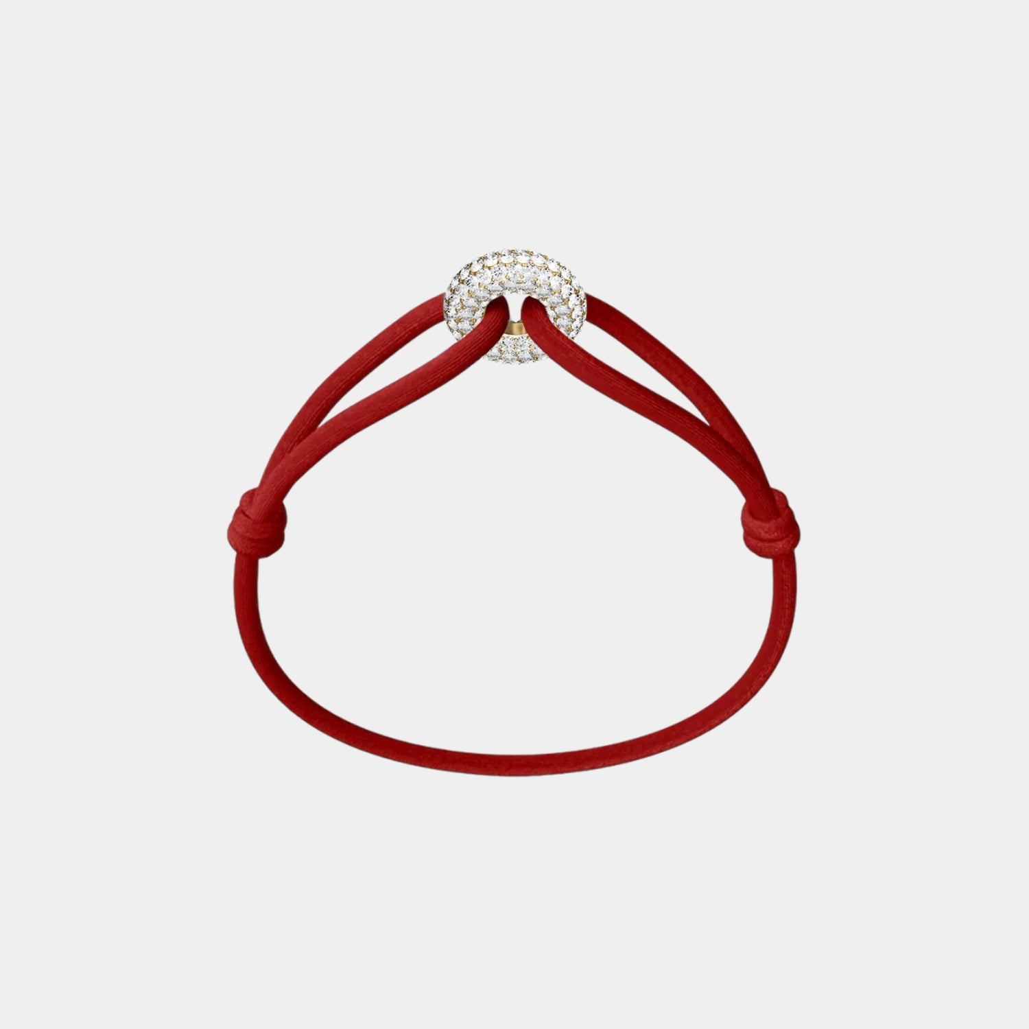 Wecord Golden Soho Pave Cord Bracelet, Red
