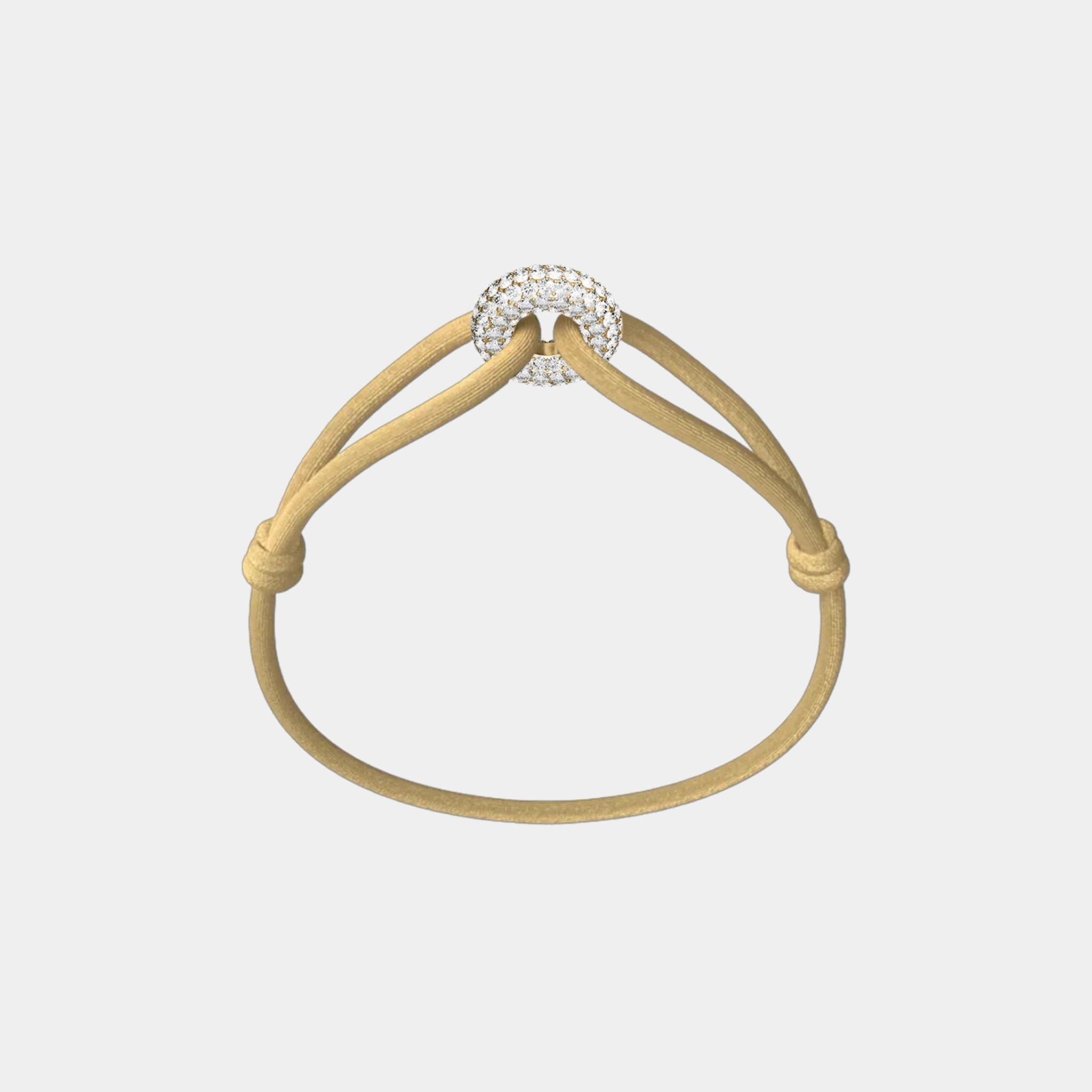 Wecord Golden Soho Pave Cord Bracelet, Sand