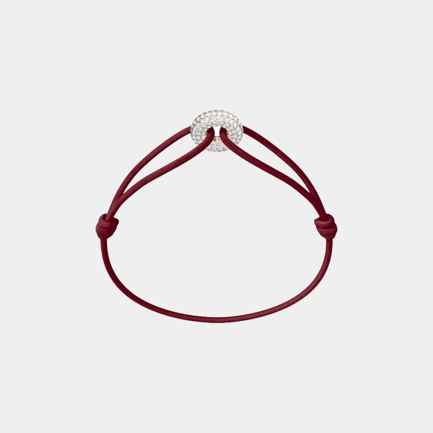 Wecord Mini Rose Soho Pave Cord Bracelet, Burgundy