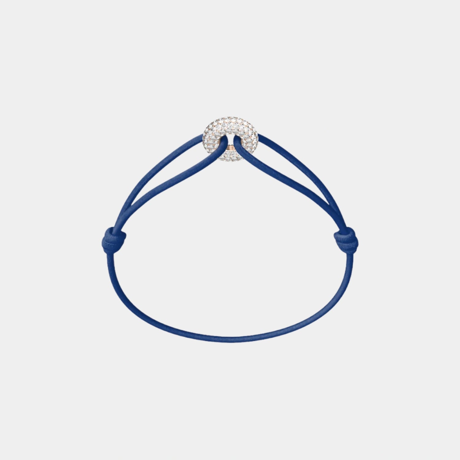 Wecord Mini Rose Soho Pave Cord Bracelet, Navy Blue