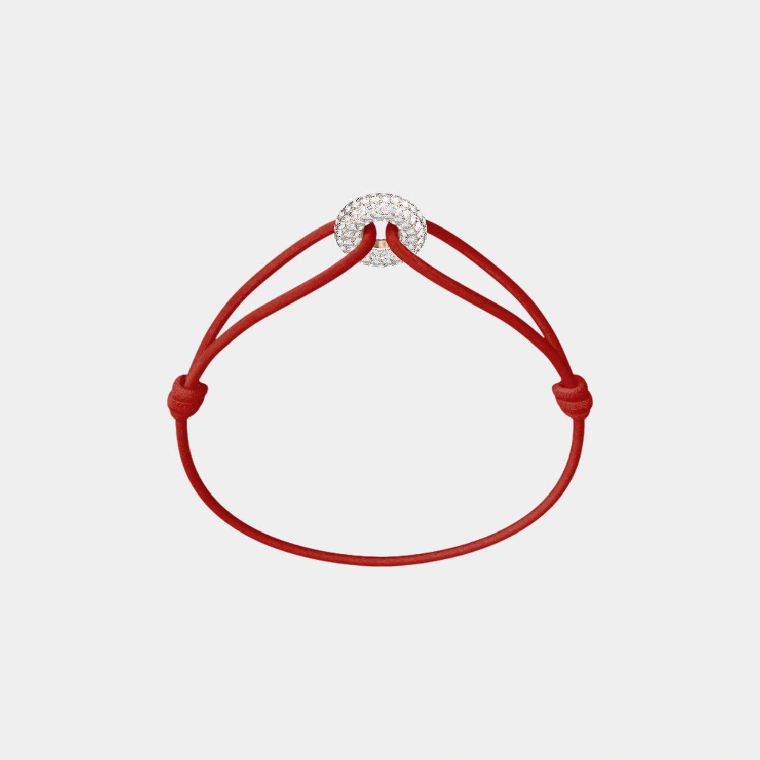 Wecord Mini Rose Soho Pave Cord Bracelet, Red