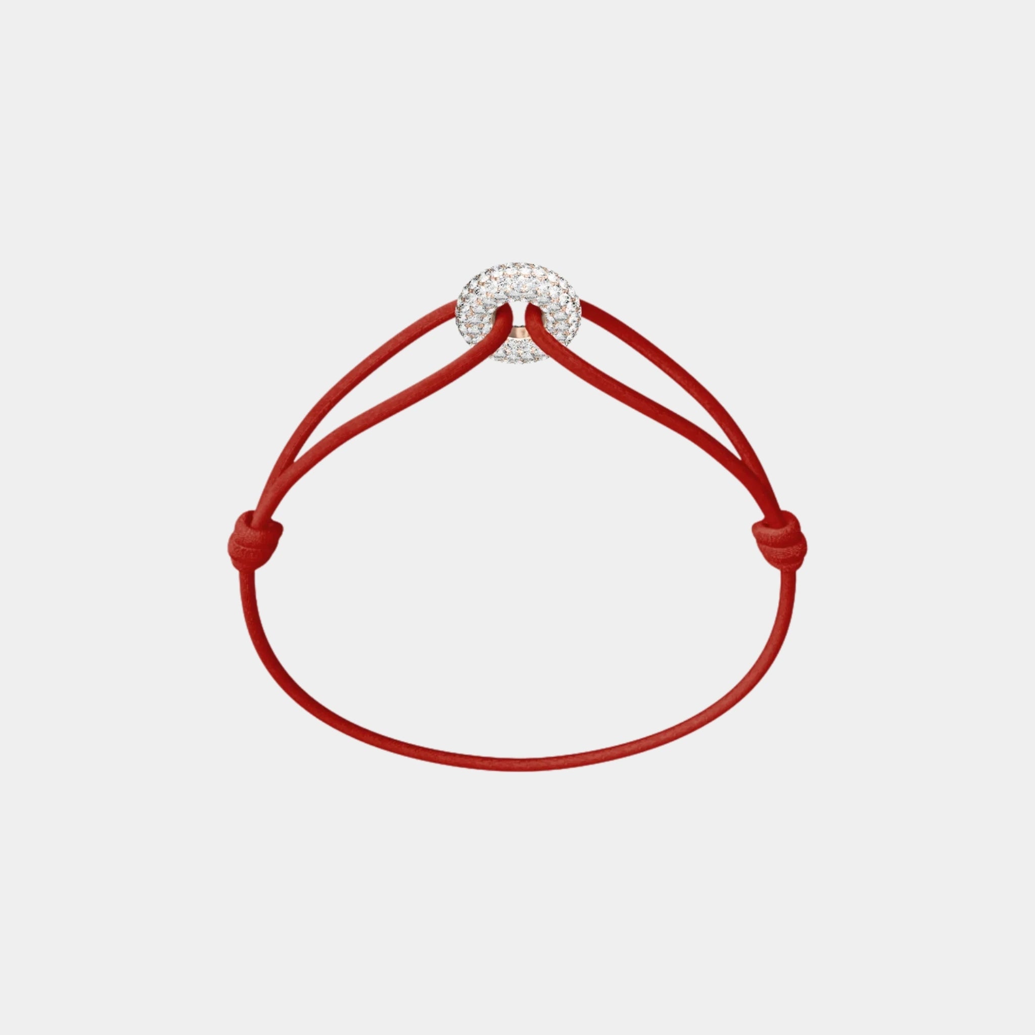 Wecord Mini Rose Soho Pave Cord Bracelet, Red