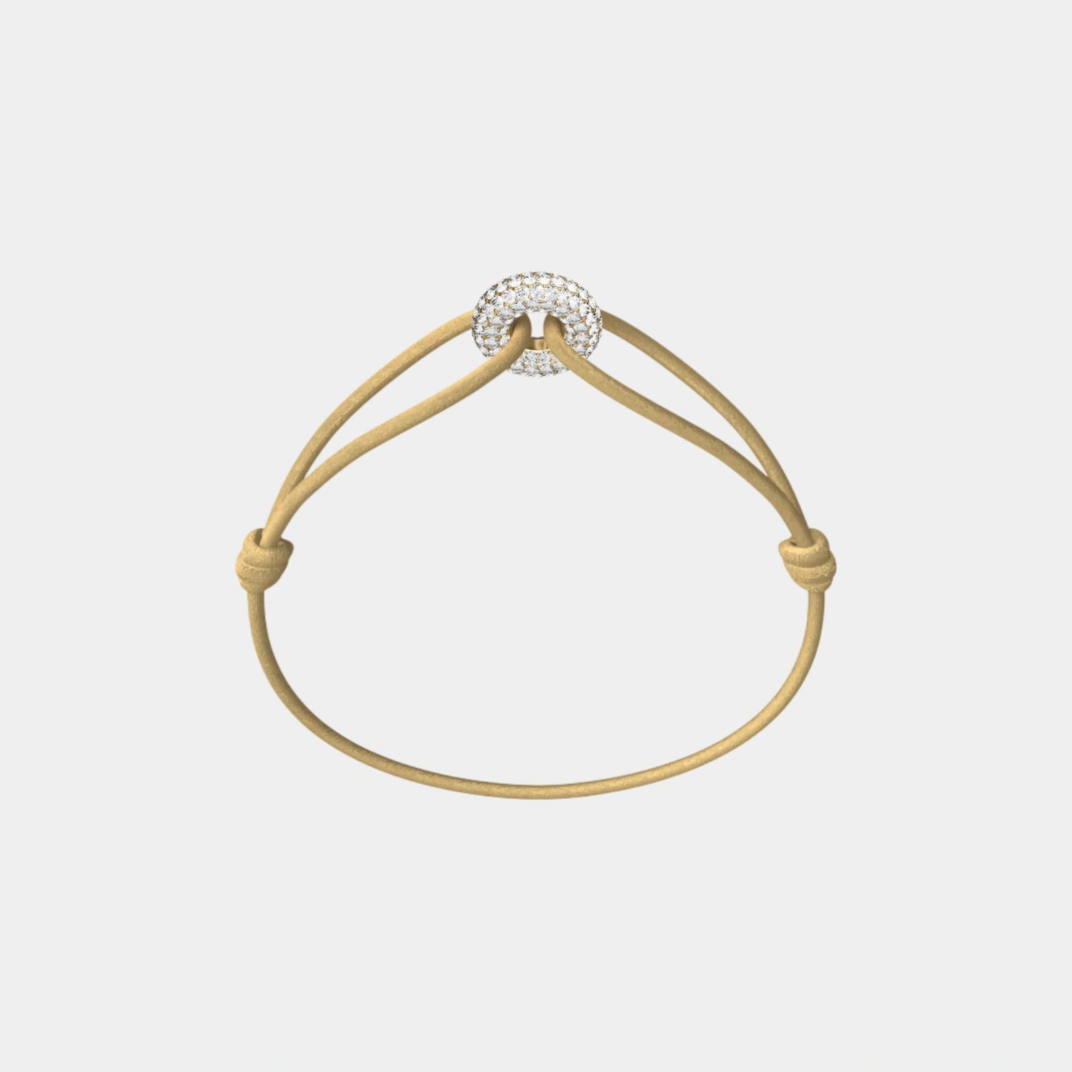 Wecord Mini Rose Soho Pave Cord Bracelet, Sand