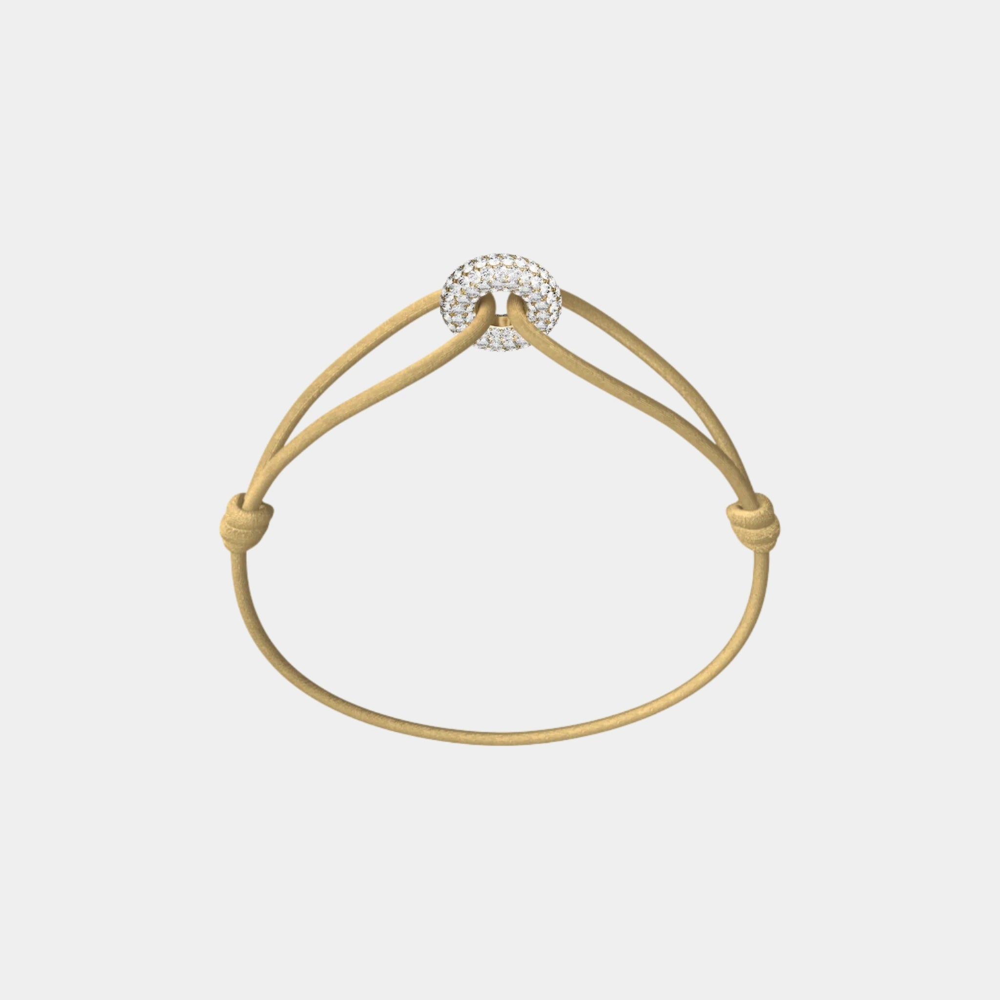 Wecord Mini Rose Soho Pave Cord Bracelet, Sand