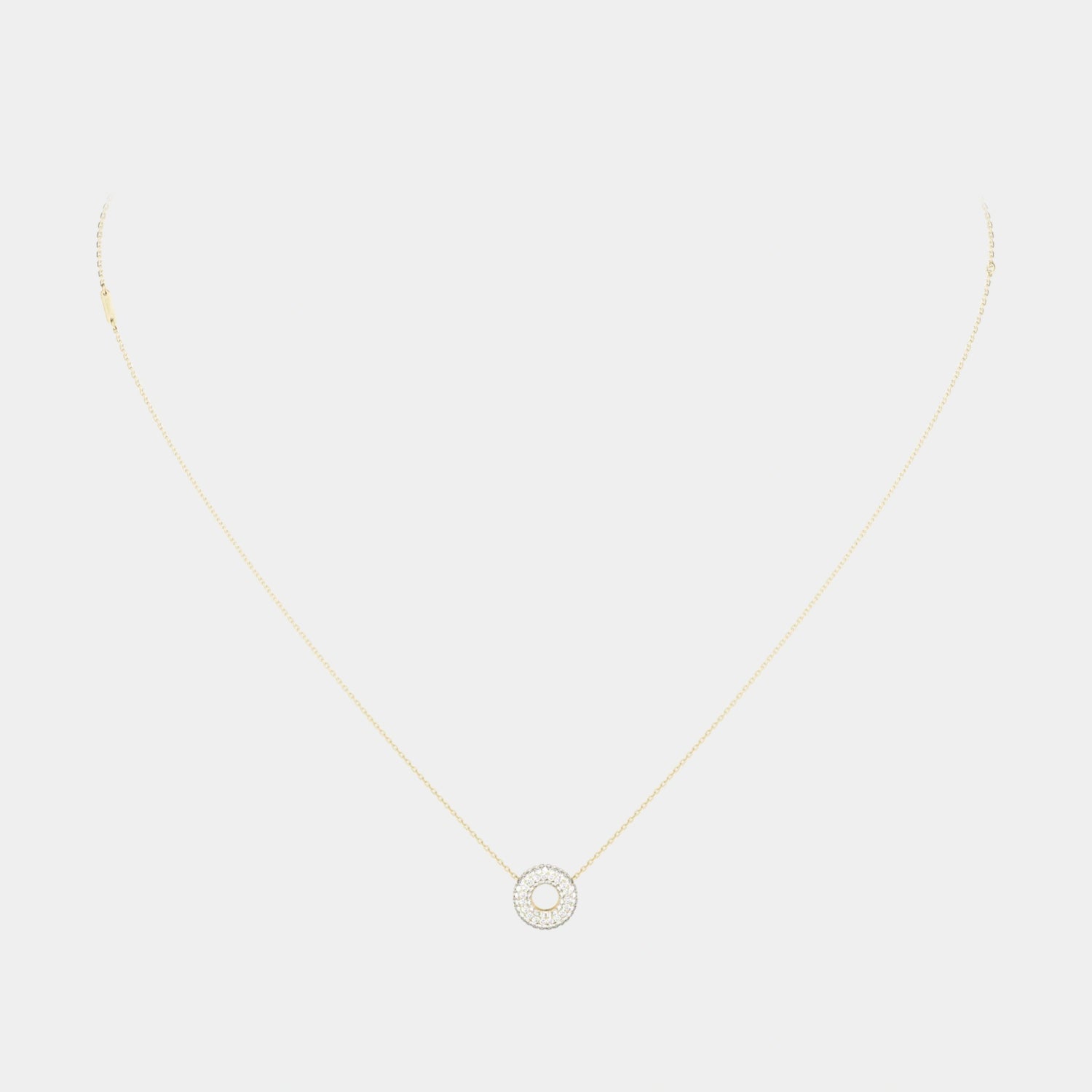 Wecord Mini Soho Pavé Necklace, Gold, Front