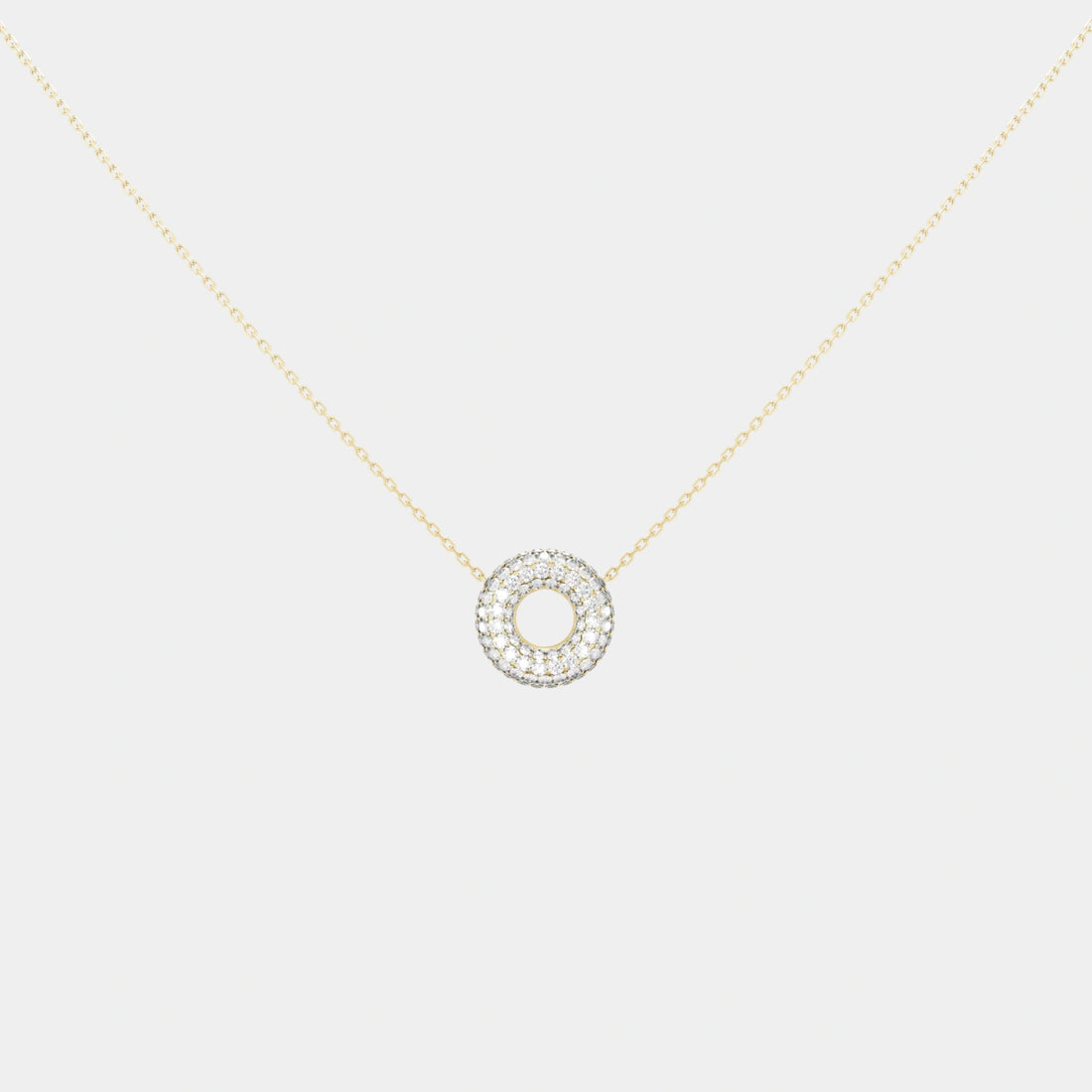 Wecord Mini Soho Pavé Necklace, Gold, Pendant