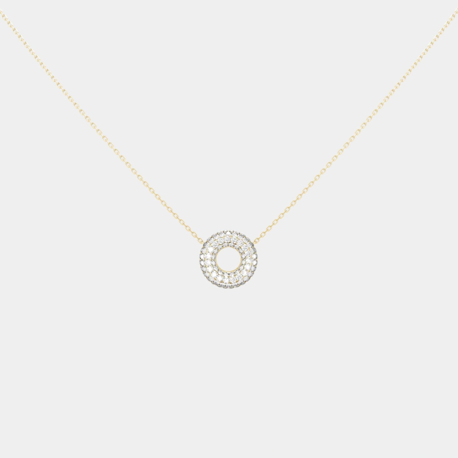 Wecord Mini Soho Pavé Necklace, Gold, Pendant