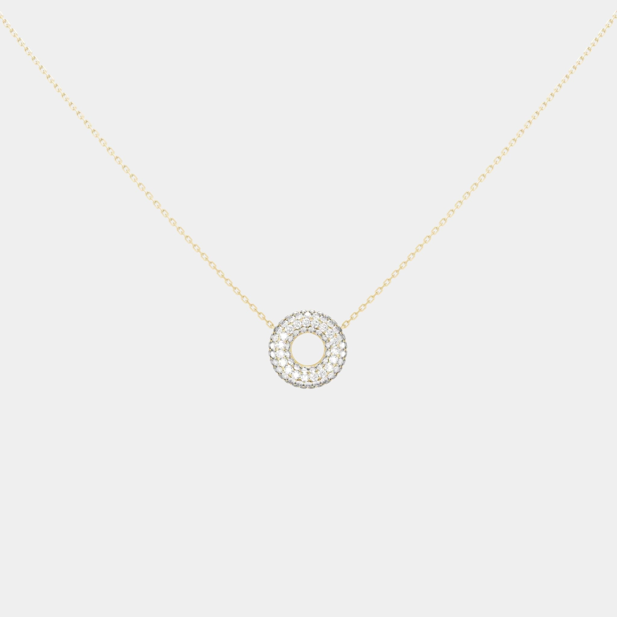 Wecord Mini Soho Pavé Necklace, Gold, Pendant