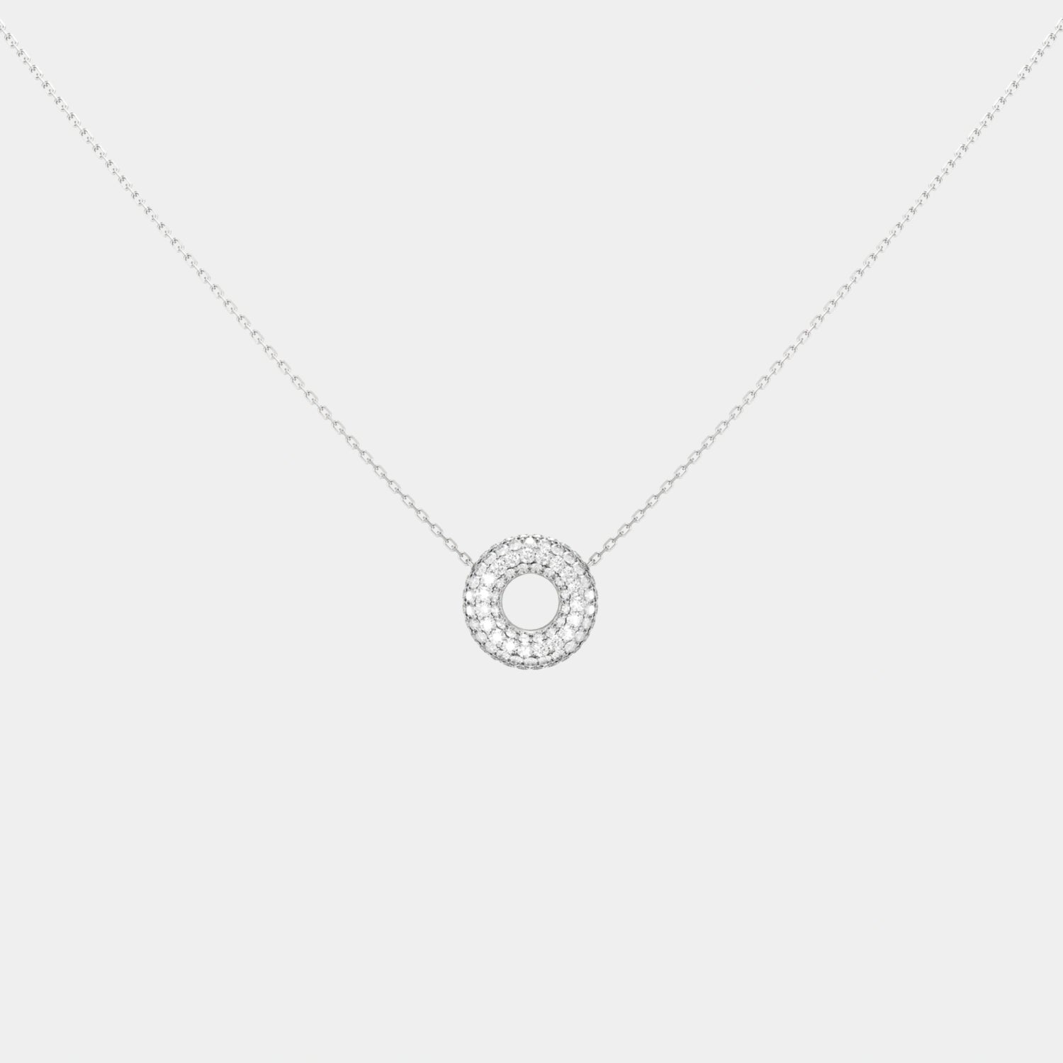 Wecord Mini Soho Pavé Necklace, Silver, Pendant