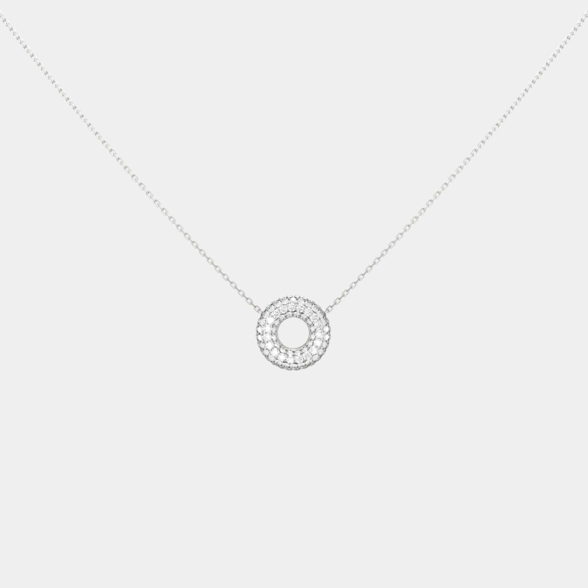 Wecord Mini Soho Pavé Necklace, Silver, Pendant