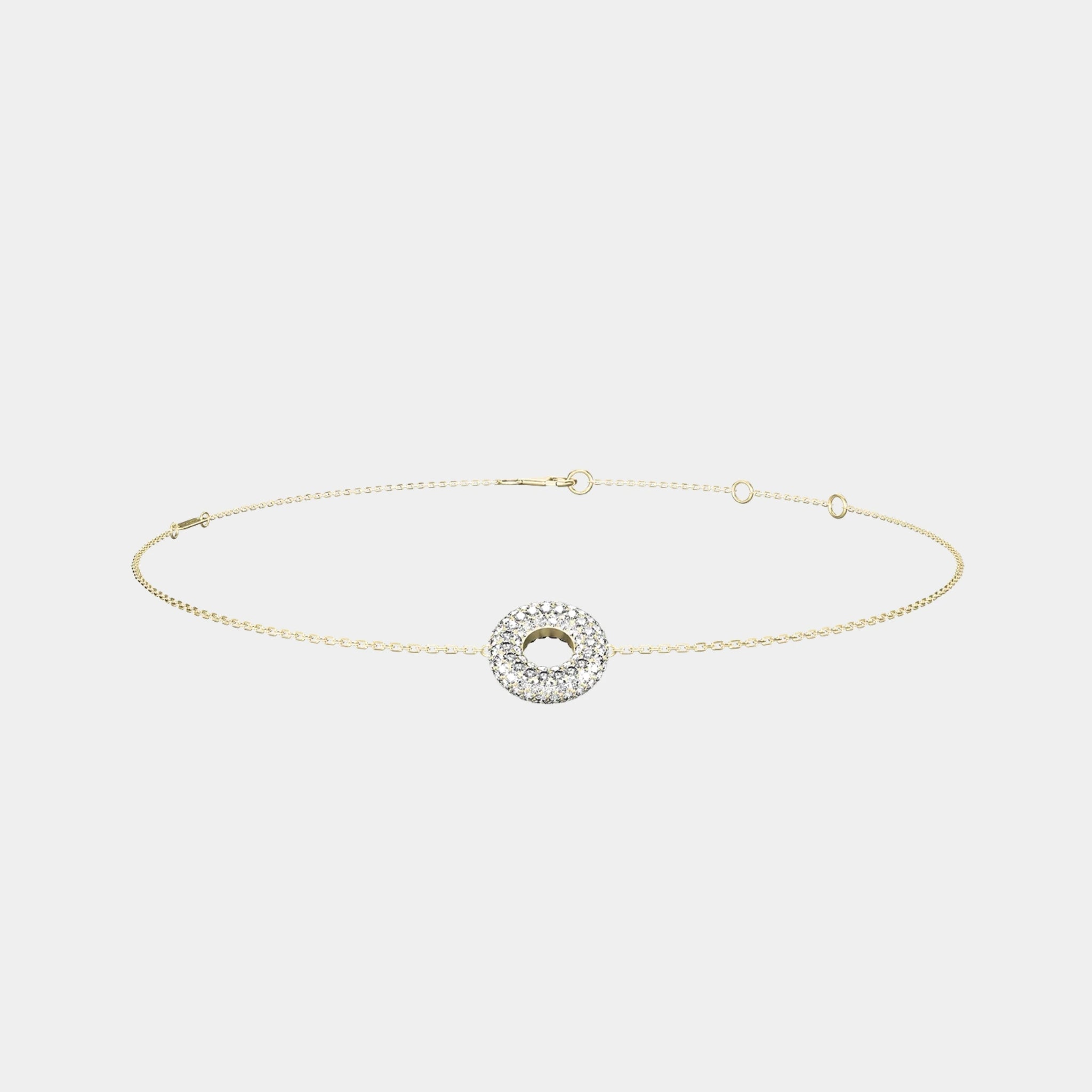 Wecord Mini Soho Pave Chain, Gold, Front