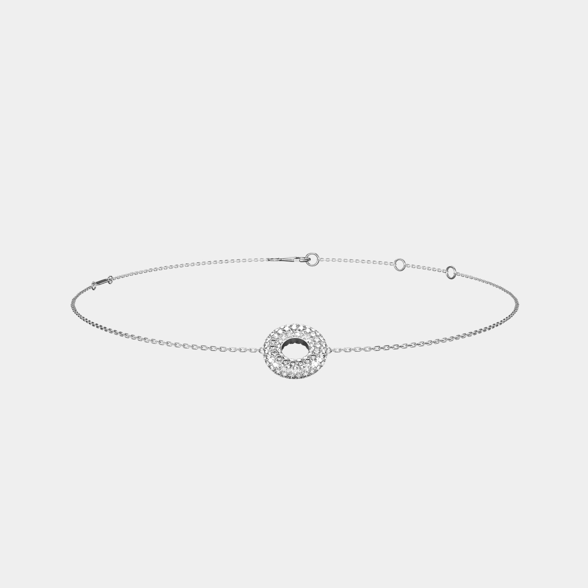 Wecord Mini Soho Pave Chain, SIlver, Front
